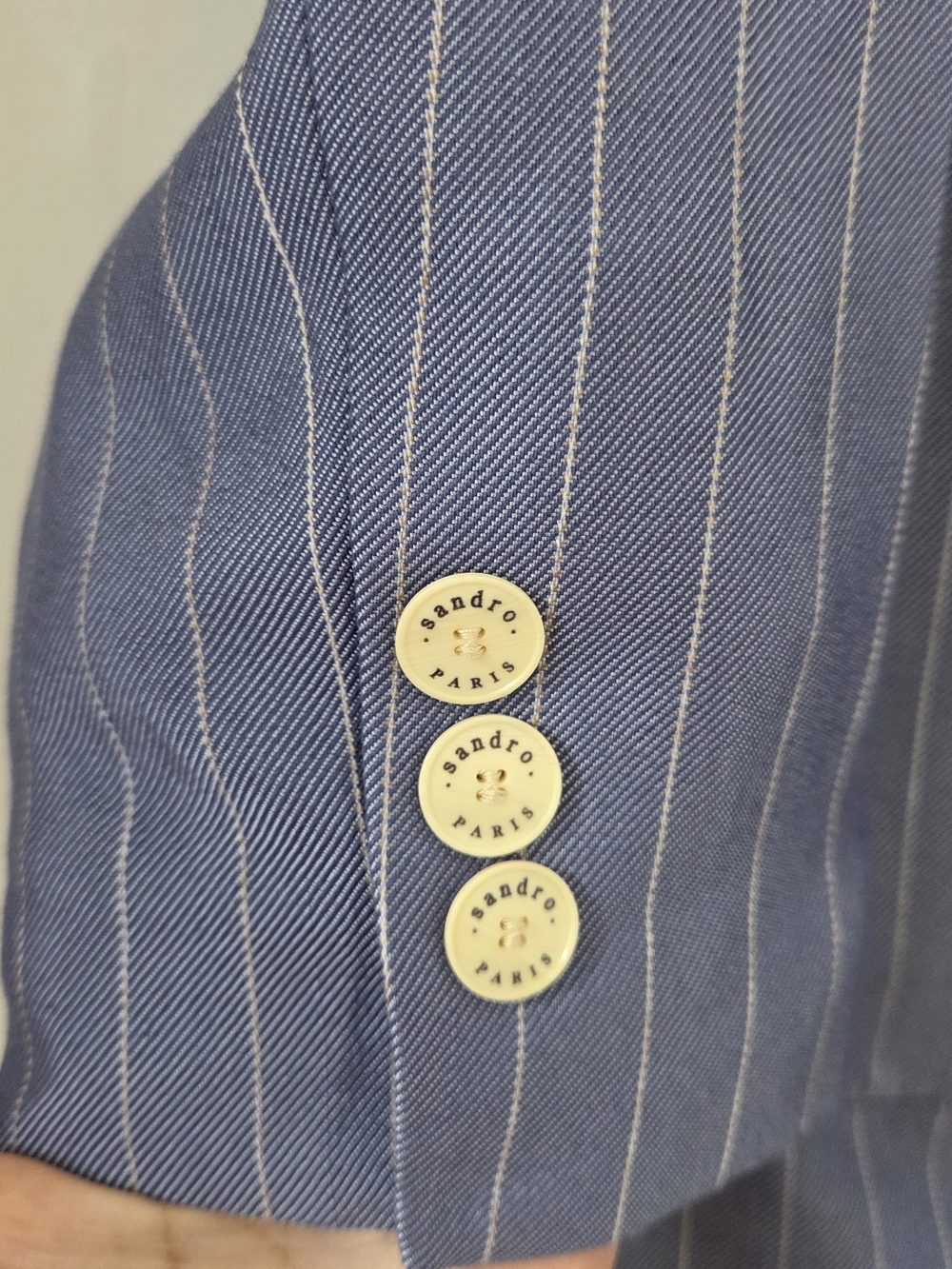 Sandro Men's Blue Pinstripe Blazer - Picture 5 of 6